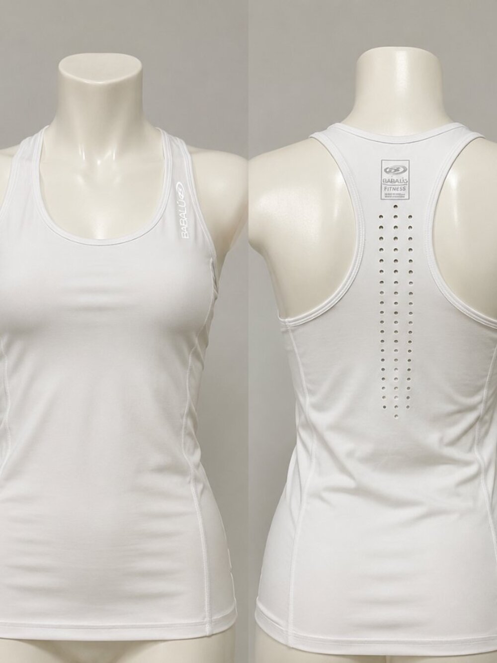 Babalú Fit Colombia Laser Cut Perforated Racerback Athletic Tank White One Size